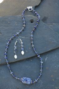 Sodalite Necklace and Earrings